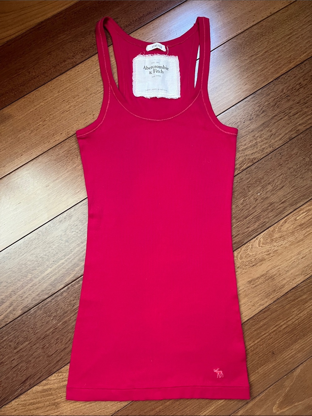 NWOT Y2K Abercrombie Moose Logo Ribbed Tank Top